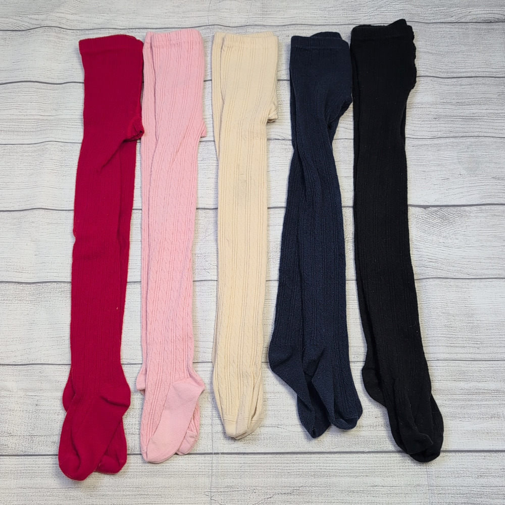 5/6 Little Stocking Co Cable Knit Tights Bundle